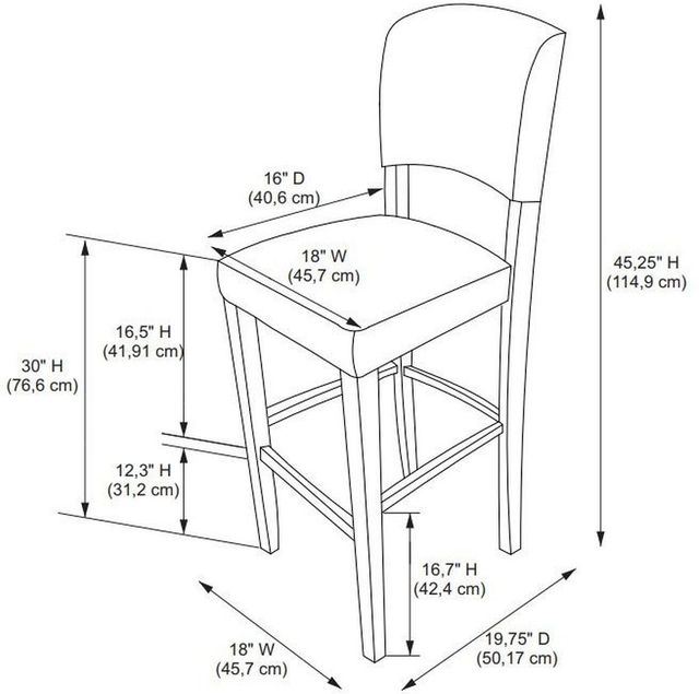 Linon Monaco Black/Dove Bar Stool-2