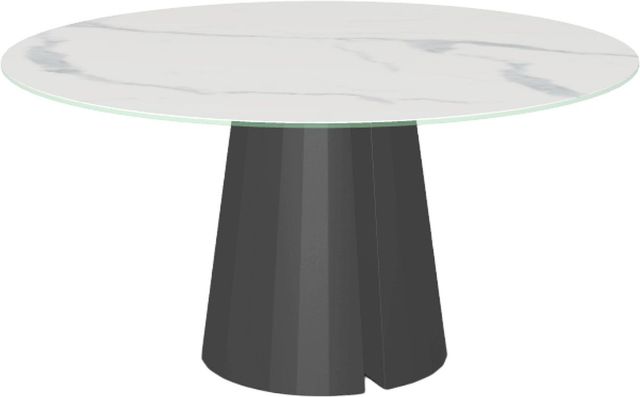 Amisco Customizable Gemma 60" Round Dining Table with 0.5" Italian Porcelain on Glass Top-0