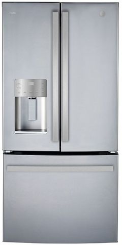 GE Profile™ 33'' 17.5 Cu. Ft. Stainless Steel French Door Refrigerator