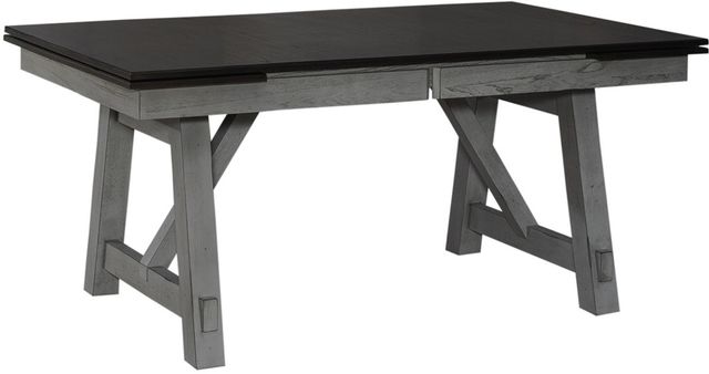 Liberty Furniture Newport Carbon Gray Trestle Dining Table with Smokey Gray Base-0