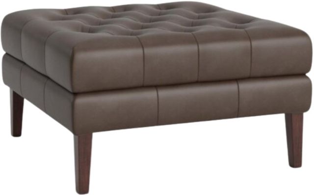 Bassett® Furniture Customizable Danbury Medium Leather Ottoman-0