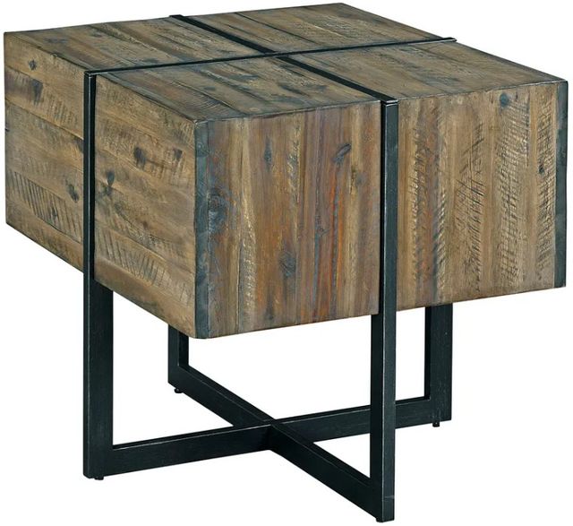 Hammary® Modern Timber Natural Raw Accent End Table with Dark Pewter Patina Frame-0