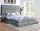 Furniture of America® Stefania Gray Queen Upholstered Panel Bed-1