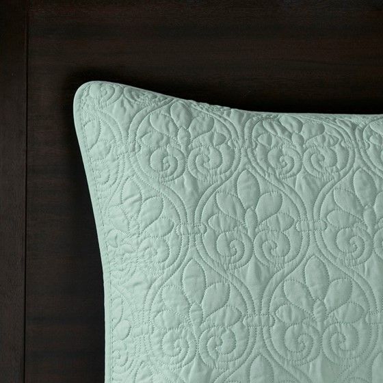 Olliix by Madison Park Quebec Seafoam Twin Reversible Bedspread Set-4