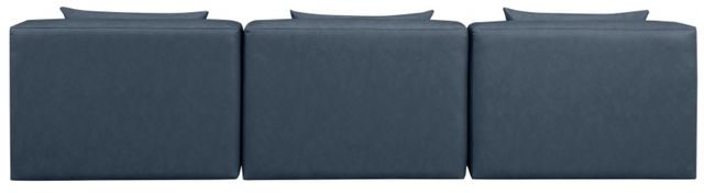 Meridian Furniture Cube 3-Piece Navy Blue Vegan Leather Sofa-3