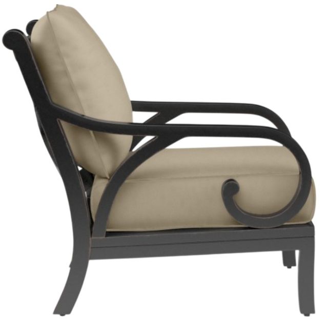 Sunset West Monterey Old World Copper Aluminum Outdoor Club Chair with Linen Stone Cushion-1