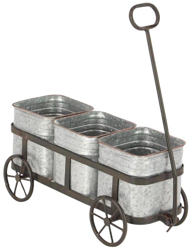 Deco Marche Silver 29" Planter-0
