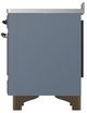 Ilve® Majestic III 48" Blue Gray Pro Style Induction Range with Solid Door and Burnished Trim-4