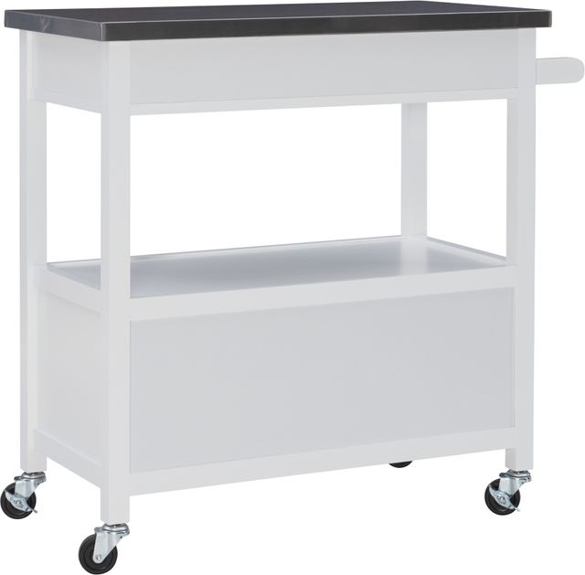 Linon Sydney White Kitchen Cart-3