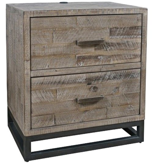 Jofran Inc. East Hampton Distressed Gray Nightstand-0