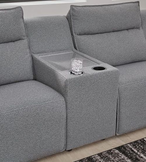 Signature Design by Ashley® Modmax II 7-Piece Salt and Pepper Power Reclining Sectional with Chaise and Audio Console-4