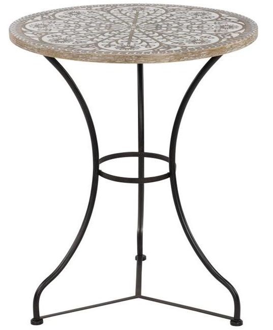 Deco Marche White Side End Accent Table-0