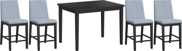 Emerald Home Madison 5-Piece Black/Gray Counter Height Dining Set-0