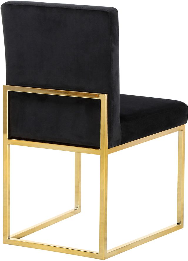 Meridian Furniture Giselle Black/Gold Velvet Dining Chair-2