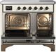 Ilve® Majestic III 40" Antique White Pro Style Induction Range with Solid Door and Burnished Trim-1