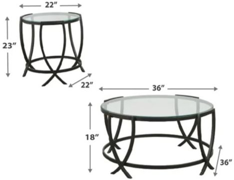 Signature Design by Ashley® Tarrin 3-Piece Black Occasional Table Set-2