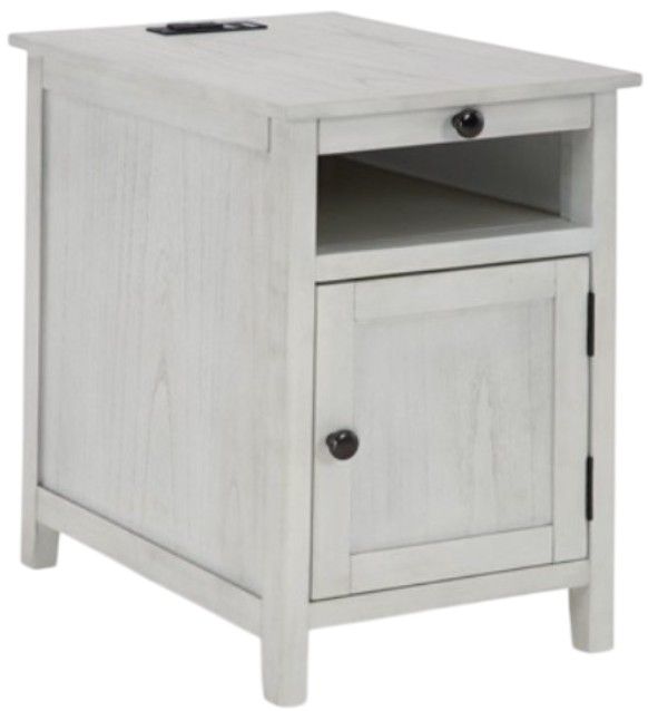 American Wholesale Furniture Claypool Whitewash Chairside Table-0
