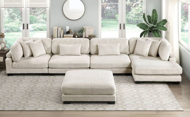Homelegance® Traverse 5-Piece Beige Modular Sectional with Reversible Chaise and Ottoman-1