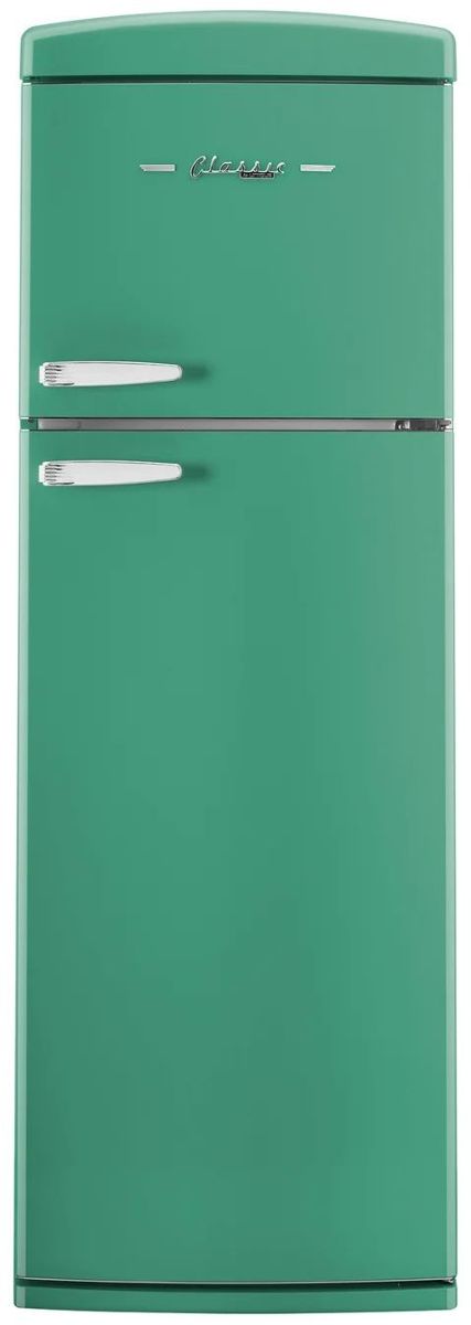 Unique® Appliances Classic Retro 24" 11 Cu. Ft. Ocean Mist Turquoise Counter Depth Top Freezer Refrigerator-0