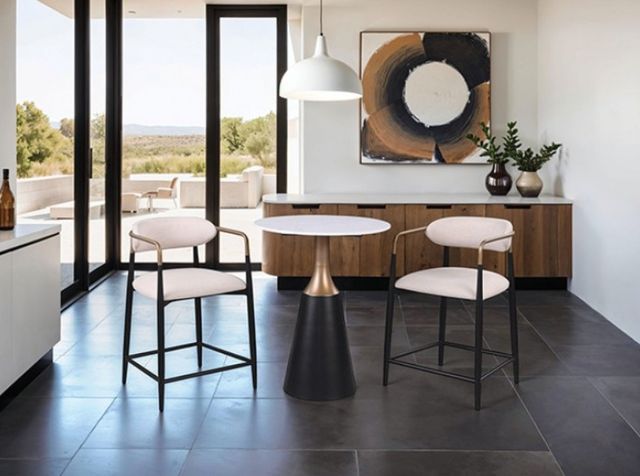 Furniture of America® Streatham 2-Piece Black/White/Gold Counter Chair-1