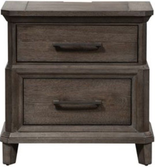 Liberty Furniture Artisan Prairie Gray Dusty Wax Nightstand With Charging Station-1