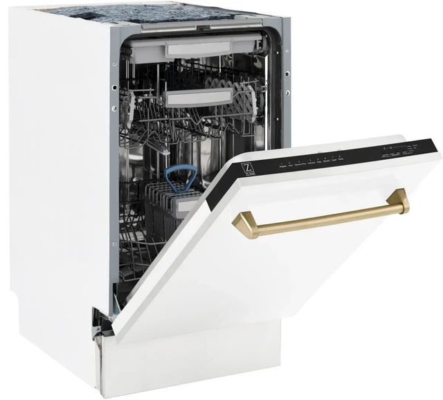 ZLINE Autograph Edition 18" White Matte Built In Dishwasher-3