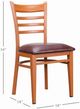 Linon Kara 2-Piece Burgandy/Dark Honey Vinyl Metal Side Chairs-2