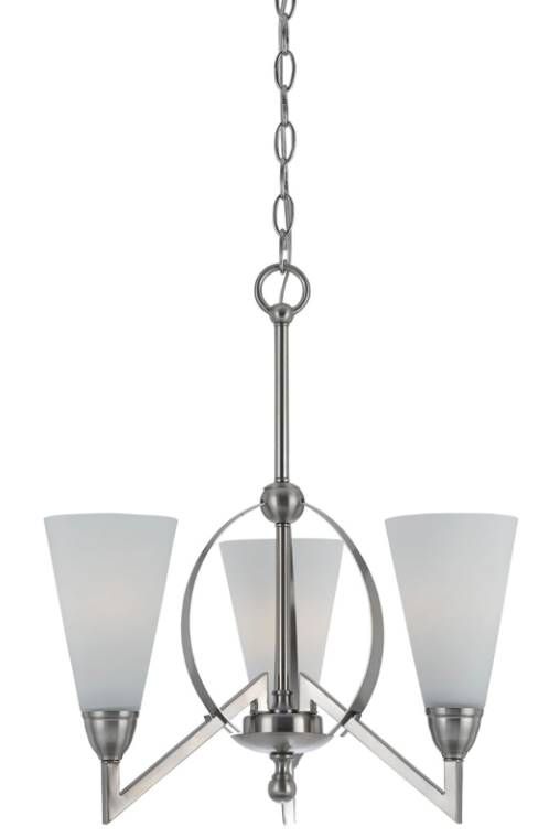 Cal® Lighting & Accessories Canroe 3-Light Brushed Steel Chandelier-0