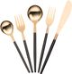 TOV Furniture Stainless Steel Rose Gold and Black 20 Piece Flatware Set-3