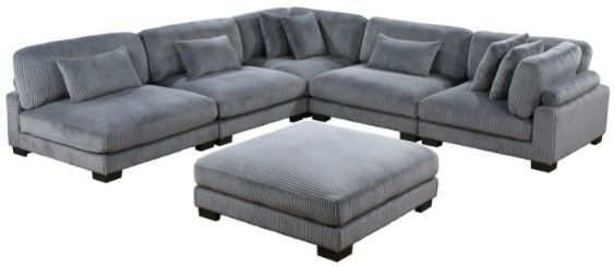 Mazin Furniture Traverse 2-Piece Gray Sectional Set-0