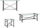 Bassett Mirror Ross Glass Top End Table with Hand-Brushed Pewter Base-4