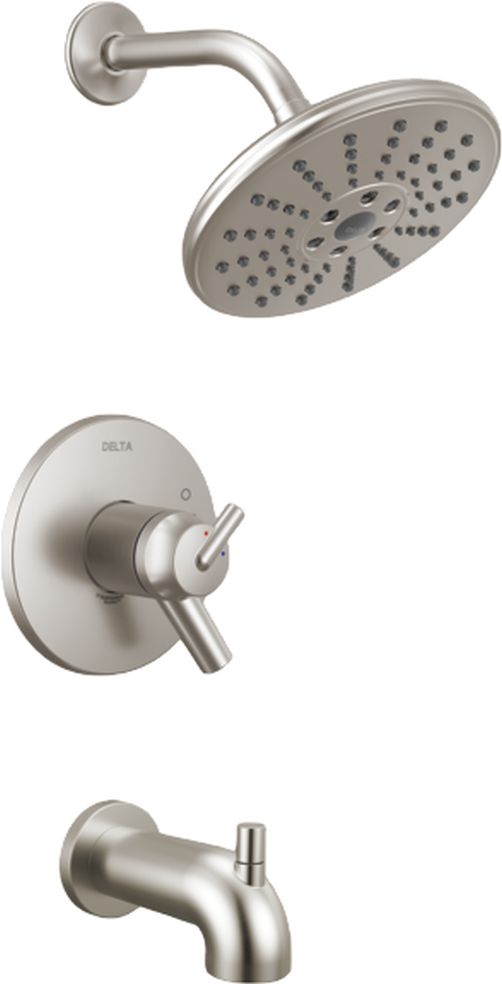 Delta Trinsic® TempAssure® 17T Series Stainless H2Okinetic® Tub and Shower Trim-0