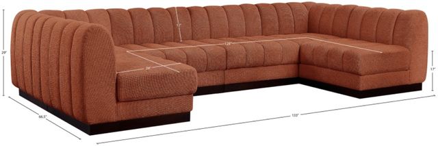 Meridian Furniture Quinn 6-Piece Cognac Modular Sectional-2