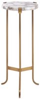 Century® Grand Tour Furniture Gwen White Drinks Table with Antique Brass Base-0