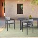 Armen Living Menorca 2-Piece Gray Aluminum/Fabric Outdoor Dining Arm Chair Set-1