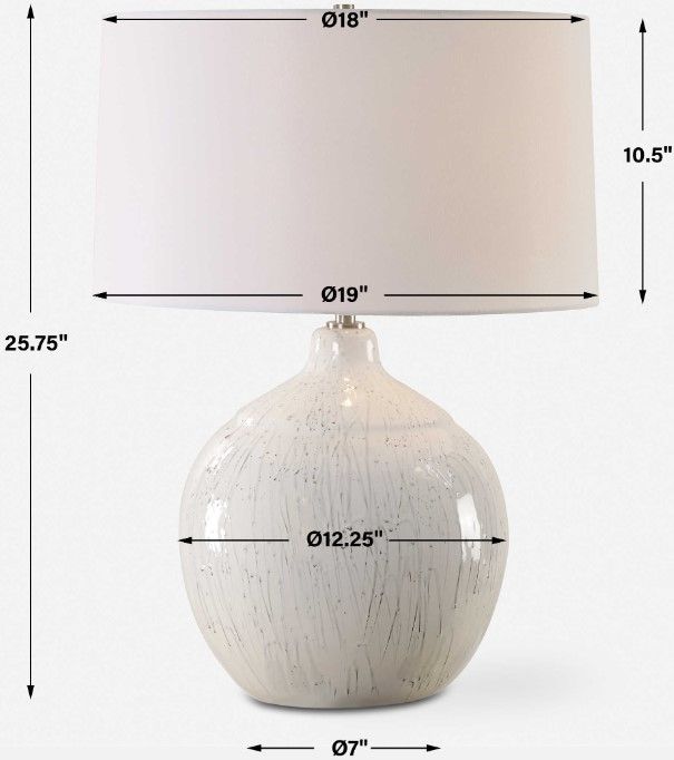 Uttermost® Dribble White Glaze Table Lamp-2