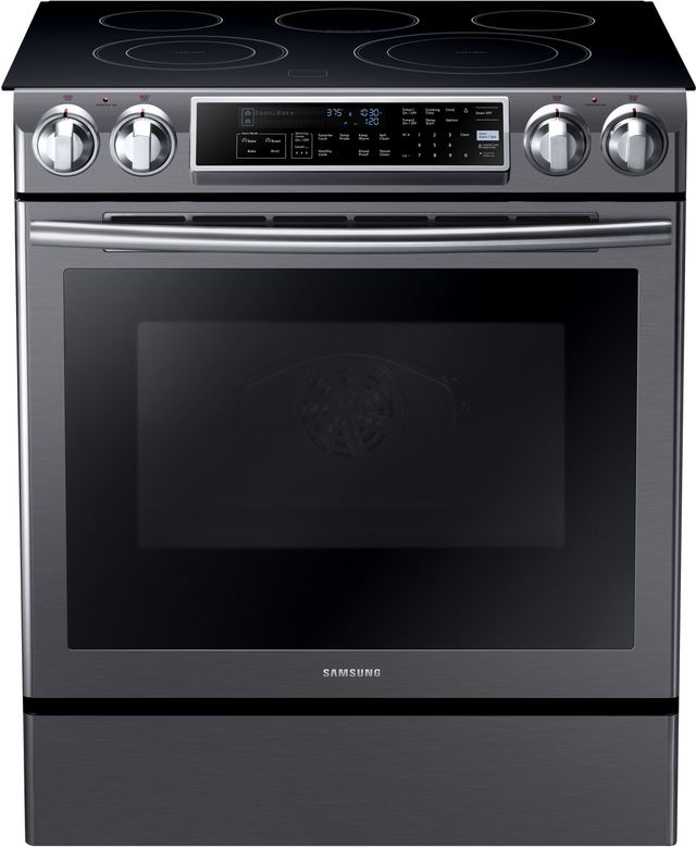 Samsung 30" Fingerprint Resistant Black Stainless Steel Slide In Electric Range