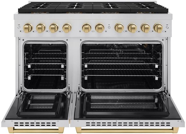 ZLINE Autograph Edition Paramount Series 48" Stainless Steel Pro Style Gas Range with Champagne Bronze Accents -1