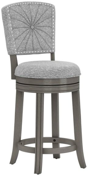 HH2 Home Santa Clara II Antique Gray/Ash Gray Swivel Counter Stool