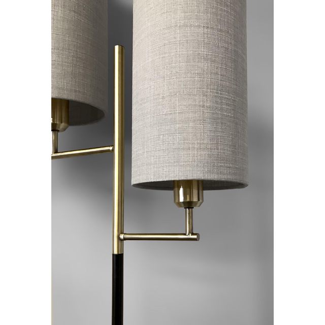Adesso® Davis Matte Black And Antique Brass Floor Lamp-1