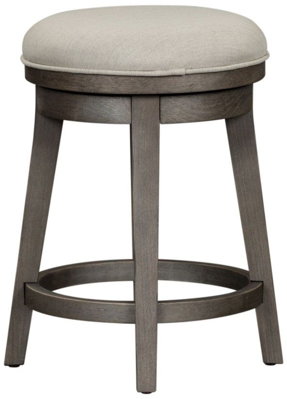 Liberty Furniture Modern Farmhouse Dusty Charcoal/Gray Console Swivel Stool-3