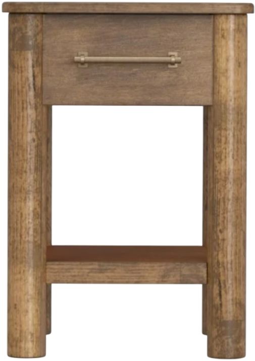 International Furniture Direct Olimpia Natural Chairside Table-3