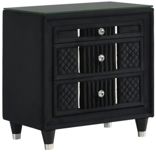 Crown Mark Armany Black Nightstand-0