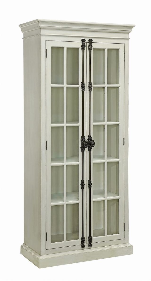 Coaster® Toni Antique White 2-Door Tall Cabinet