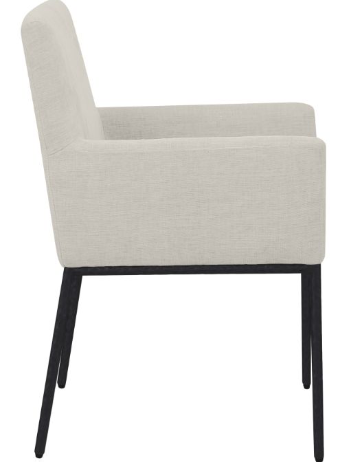Meridian Furniture Reeves Cream/Matte Black/Matte Black Chenille Upholstered Dining Chair-2