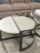 Hammary® Portrait 3-Piece Flat White/Glass Top Nesting Coffee Table Set with Matte Black Base-2