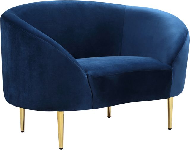 Meridian Furniture Ritz Navy Velvet Chair-0