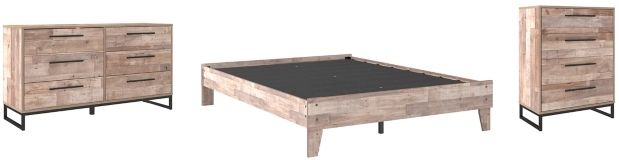 Signature Design by Ashley® Neilsville 3-Piece Whitewash Queen Platform Bed Set-0