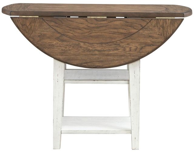 Liberty Furniture Al Fresco Graphite Drop Leaf Table with Whitestone Base-4