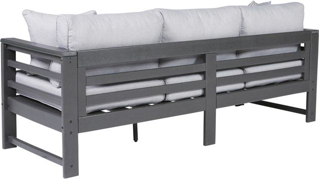 Signature Design by Ashley® Amora Charcoal Gray Fabric/Polyethylene Sofa with Cushion-3
